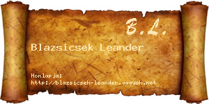 Blazsicsek Leander névjegykártya